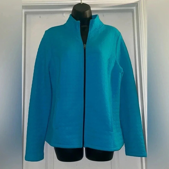 Kim Rogers Teal Zip Up Jacket - Picture 1 of 7